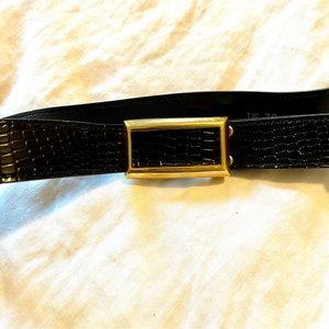 Vintage black croc waist belt